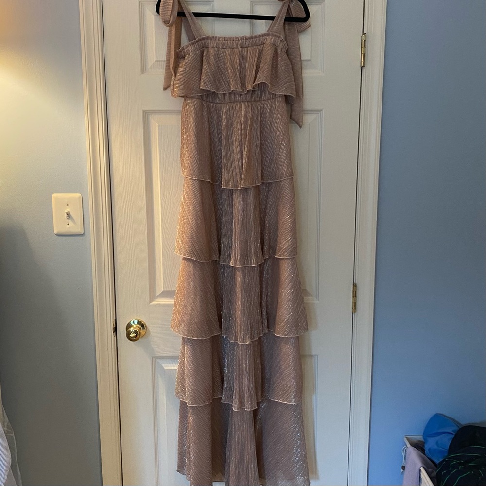 - Show Me Your Mumu | Magic Mauve Glimmer | ruffle bridesmaid long dress  …